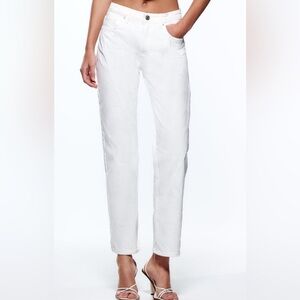Zara white straight leg jeans